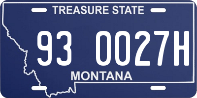 MT license plate 930027H