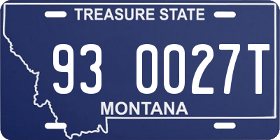 MT license plate 930027T