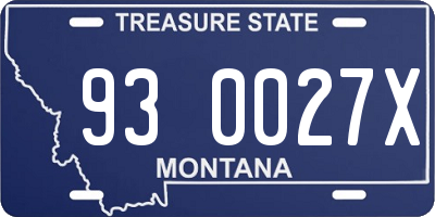 MT license plate 930027X