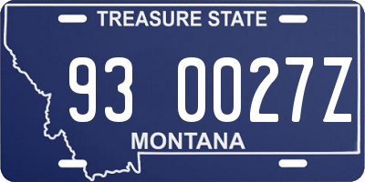 MT license plate 930027Z