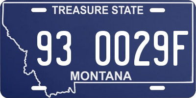 MT license plate 930029F