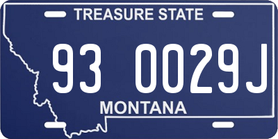 MT license plate 930029J