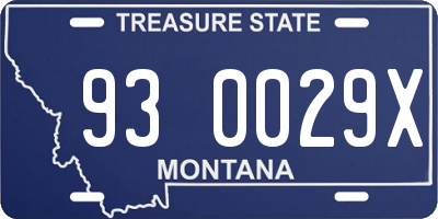 MT license plate 930029X