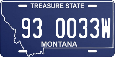 MT license plate 930033W