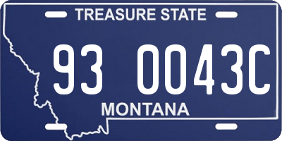 MT license plate 930043C