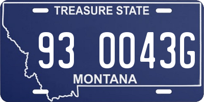 MT license plate 930043G