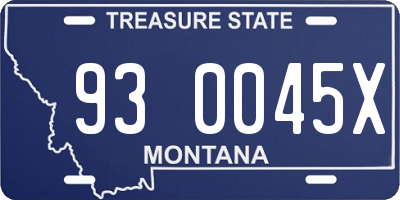 MT license plate 930045X