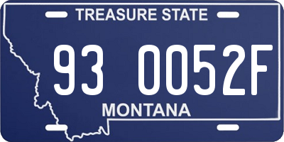MT license plate 930052F