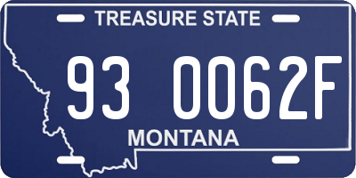 MT license plate 930062F