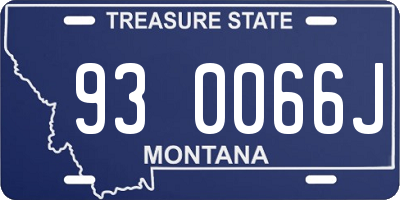 MT license plate 930066J