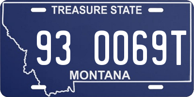 MT license plate 930069T