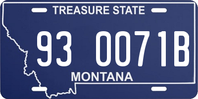 MT license plate 930071B