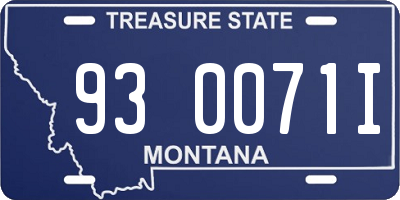 MT license plate 930071I