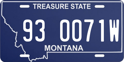MT license plate 930071W