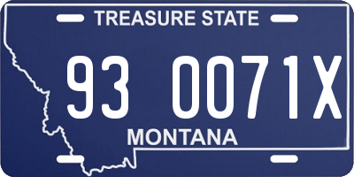 MT license plate 930071X
