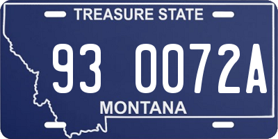 MT license plate 930072A
