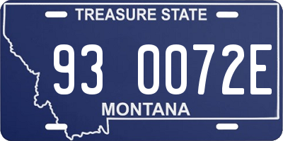 MT license plate 930072E
