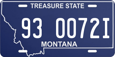 MT license plate 930072I