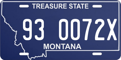 MT license plate 930072X