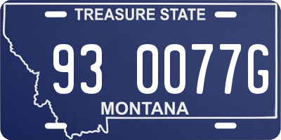 MT license plate 930077G