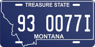 MT license plate 930077I
