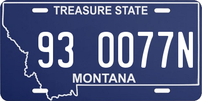 MT license plate 930077N