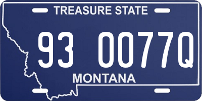 MT license plate 930077Q