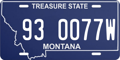MT license plate 930077W