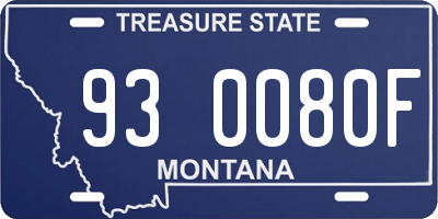 MT license plate 930080F