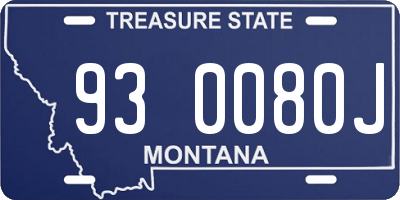 MT license plate 930080J