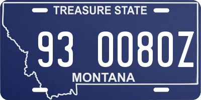 MT license plate 930080Z