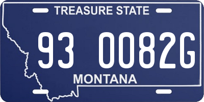MT license plate 930082G