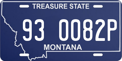 MT license plate 930082P