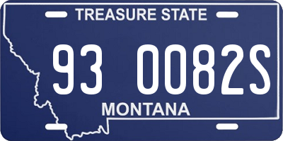 MT license plate 930082S
