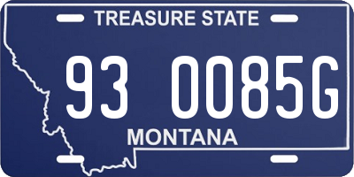MT license plate 930085G