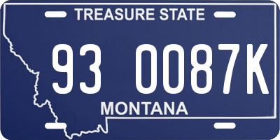 MT license plate 930087K