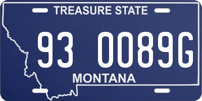 MT license plate 930089G