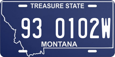 MT license plate 930102W