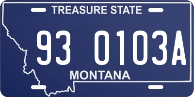 MT license plate 930103A