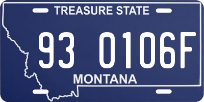 MT license plate 930106F