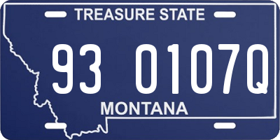 MT license plate 930107Q
