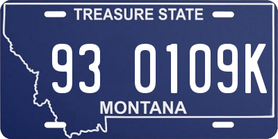 MT license plate 930109K