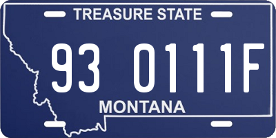 MT license plate 930111F