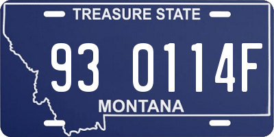 MT license plate 930114F