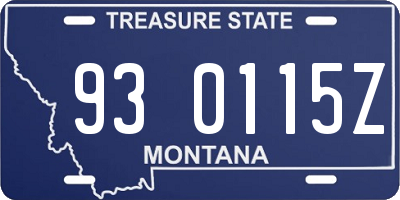 MT license plate 930115Z