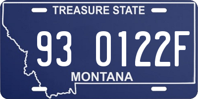 MT license plate 930122F