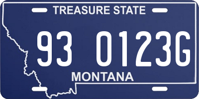 MT license plate 930123G