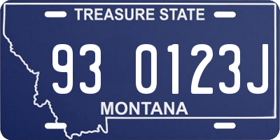 MT license plate 930123J
