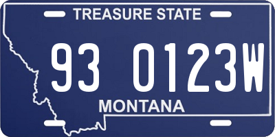 MT license plate 930123W