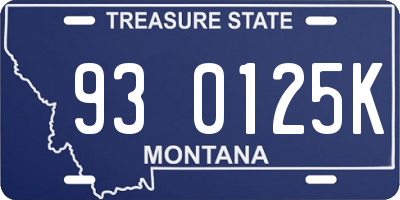 MT license plate 930125K
